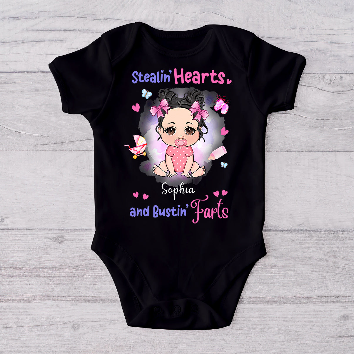Stealing Hearts - Personalized Newborn Baby Onesie