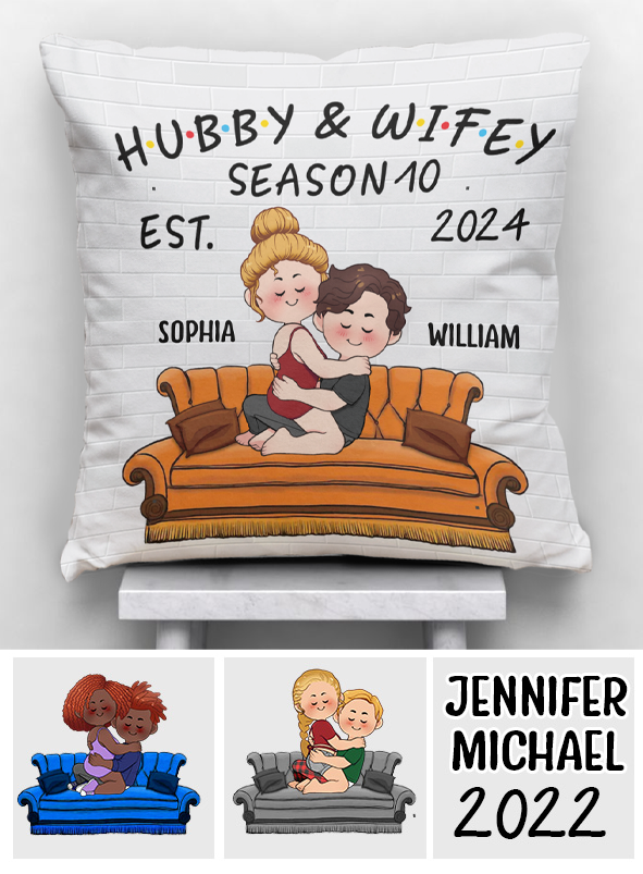 Hubby & Wifey - Personalized Husband And Wife Throw Pillow