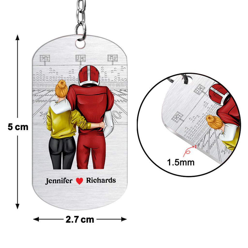 Go Home Safe - Personalized Football Stainless Steel Keychain