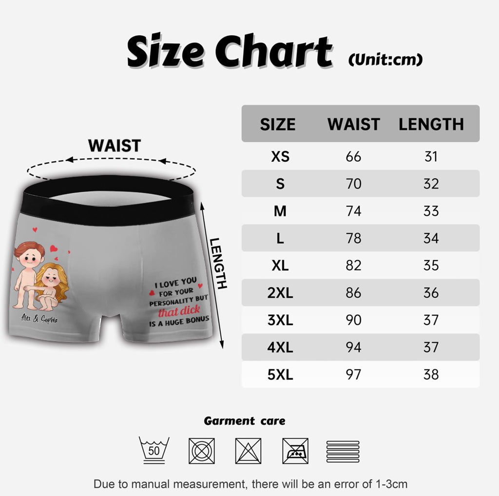 I Love You For Your Personality - Personalized Couple Men's Boxer Briefs