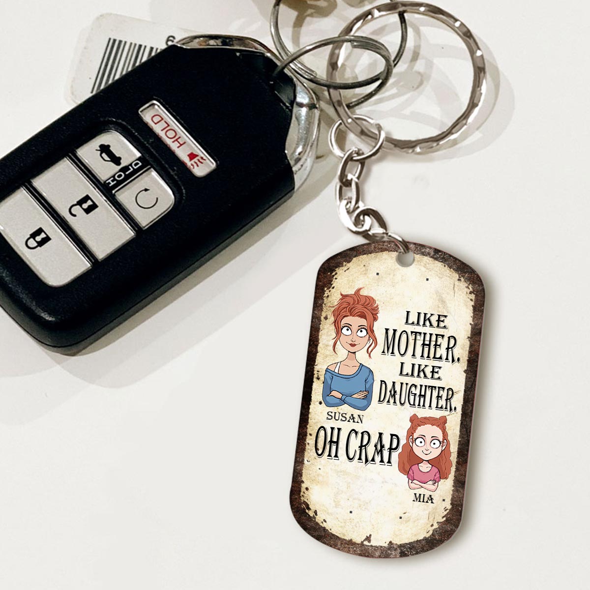 Like Father Like Daughter Like Son - Gift for dad, mom, son, daughter - Personalized Stainless Steel Keychain