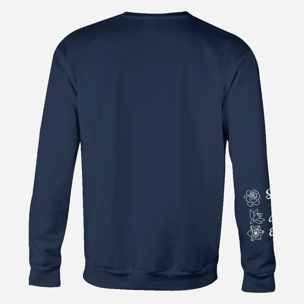 Fleurs de Nana - Cadeau pour grand-mère, maman, papa, tante - T-shirt personnalisé intégral