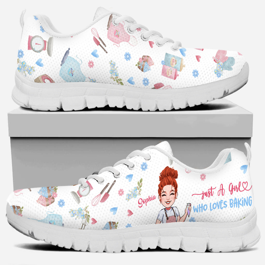 Just A Girl Who Loves Baking - Personalized Baking Sneakers