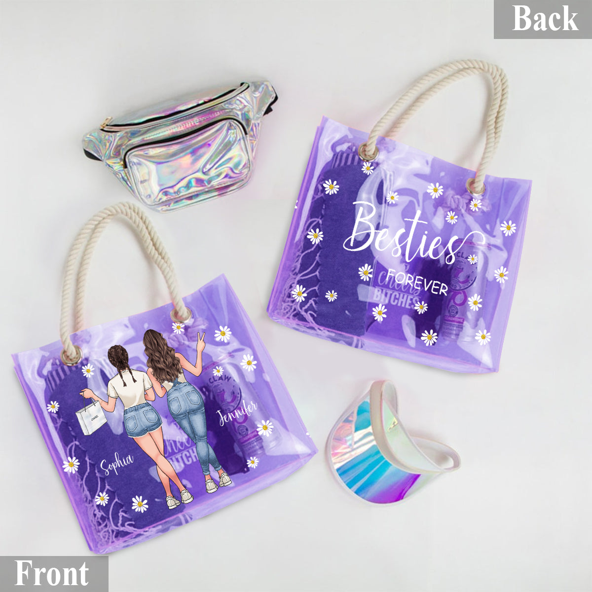 Besties Forever - Personalized Bestie Clear Tote Bag