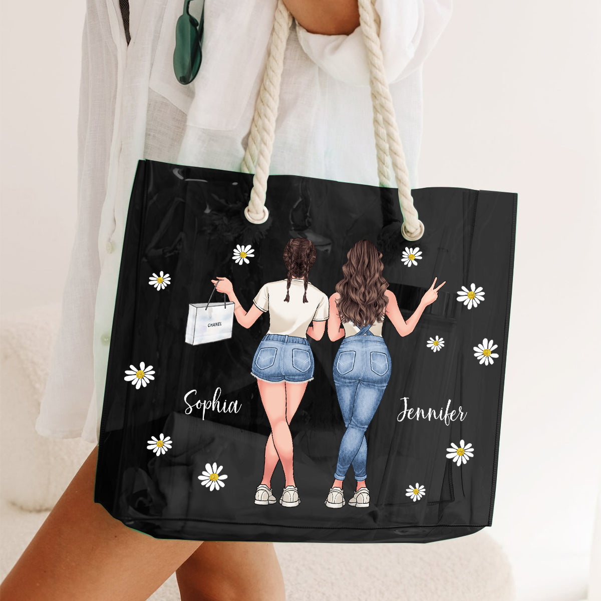 Besties Forever - Personalized Bestie Clear Tote Bag