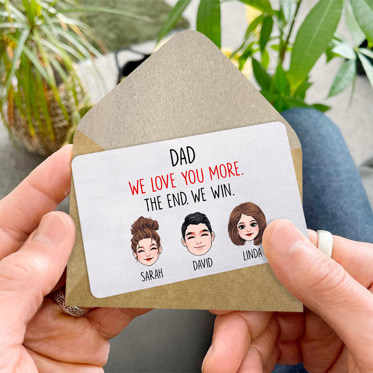 Dad I Love You More - Personalized Father Wallet Insert Card