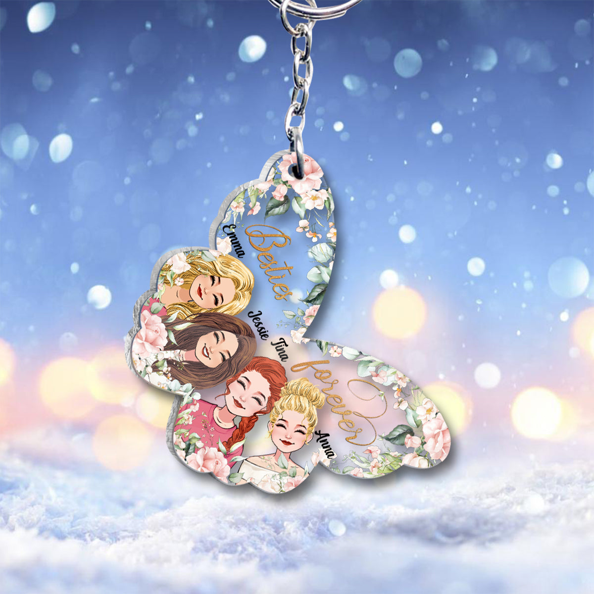 Besties Forever - Personalized Bestie Transparent Keychain