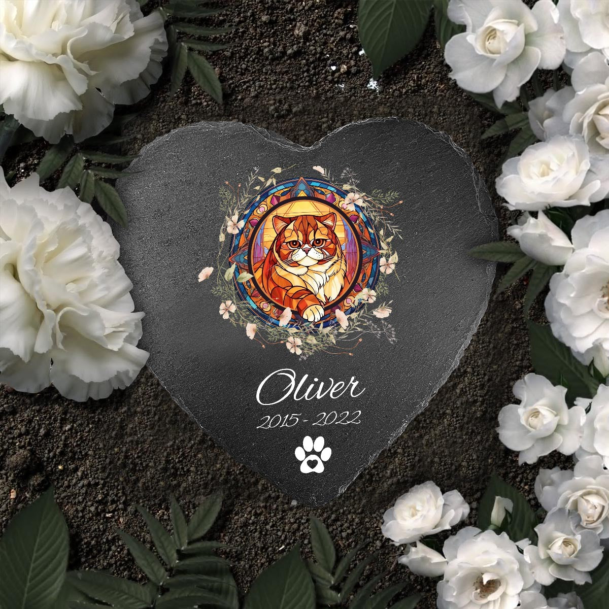 Je t'aime - Pierre en forme de cœur personnalisée pour chien