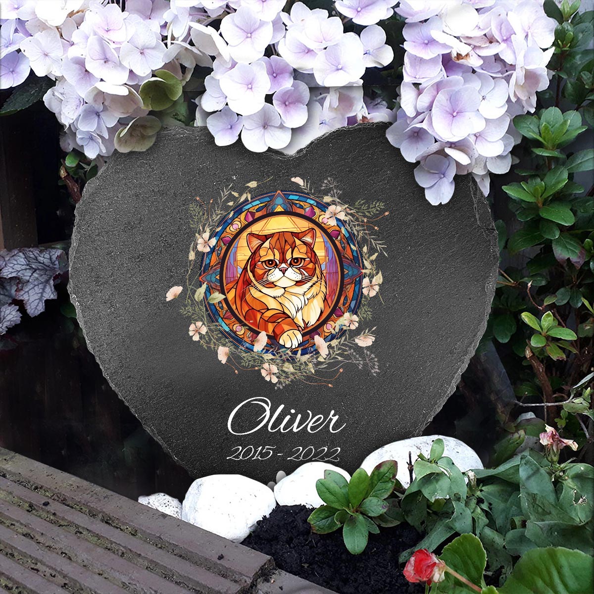 Je t'aime - Pierre en forme de cœur personnalisée pour chien