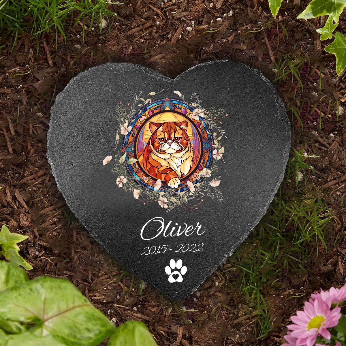 Je t'aime - Pierre en forme de cœur personnalisée pour chien