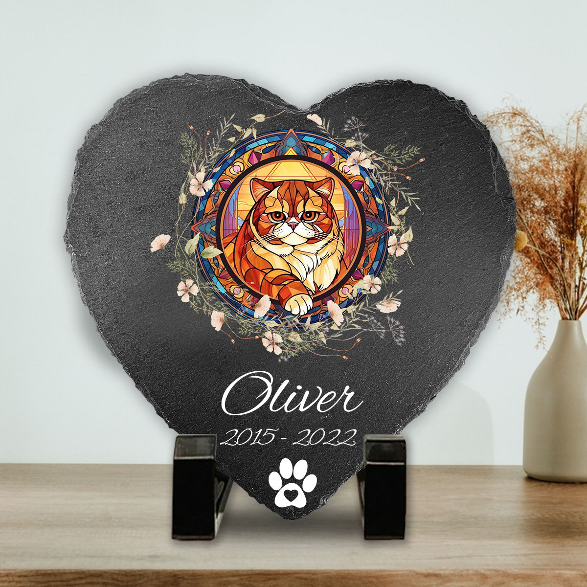 Je t'aime - Pierre en forme de cœur personnalisée pour chien