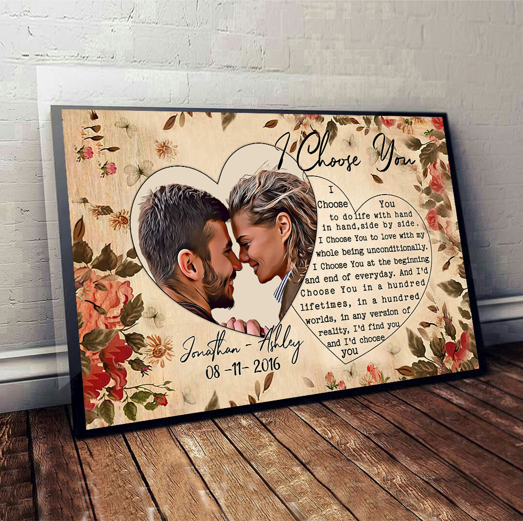 I Choose You - Personalized Couple Canvas And Poster