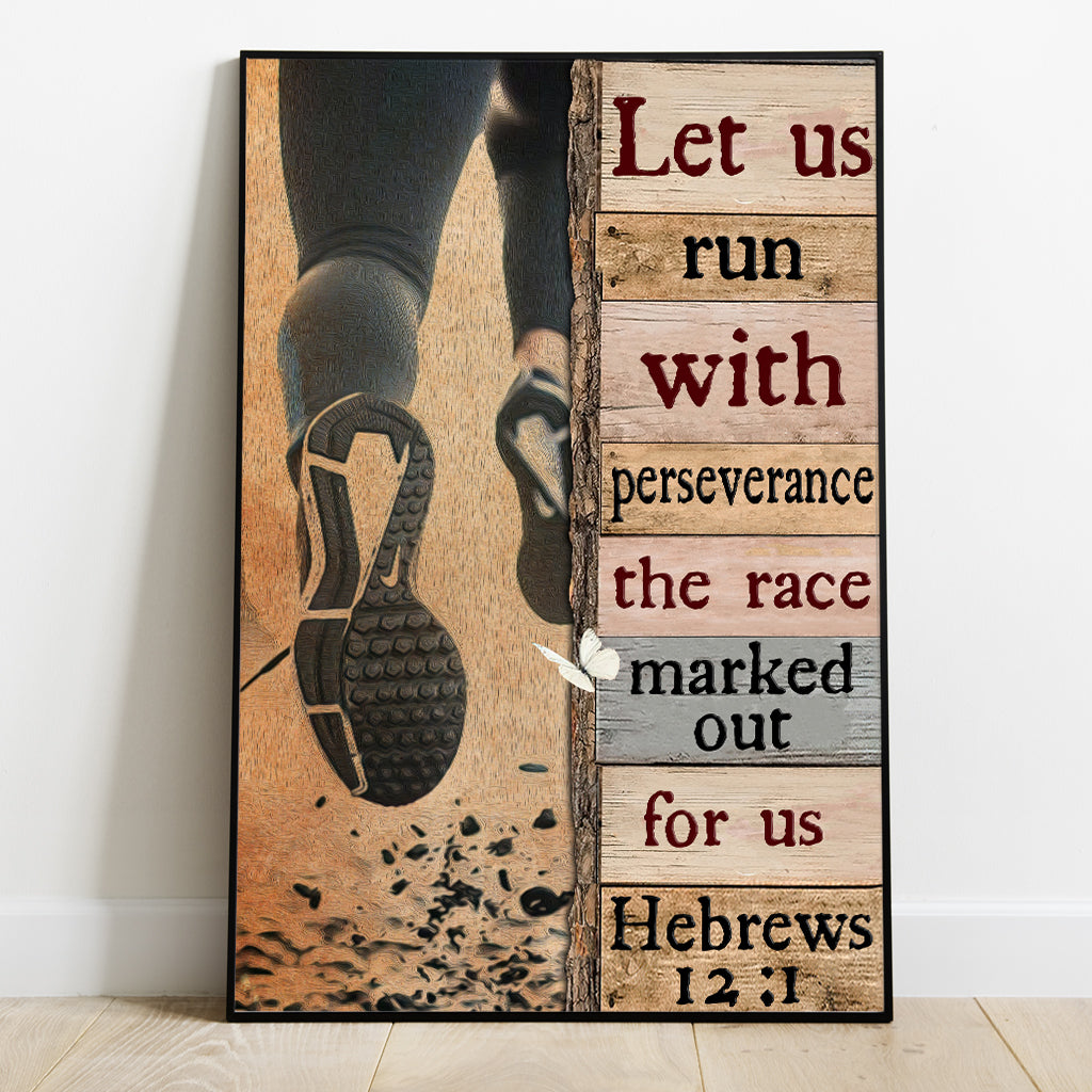 Let Us Run With Perseverance Running Canvas And Poster