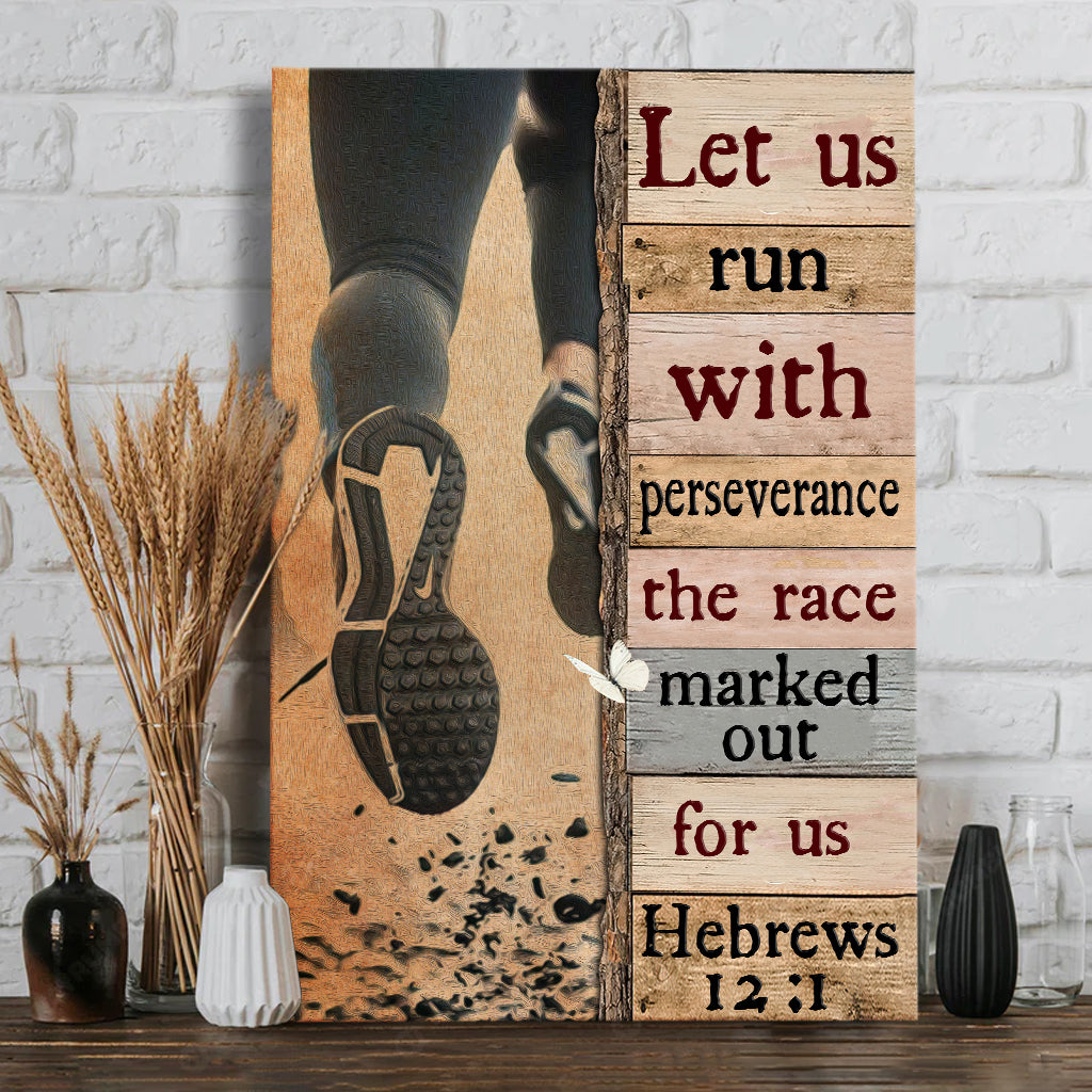 Let Us Run With Perseverance Running Canvas And Poster
