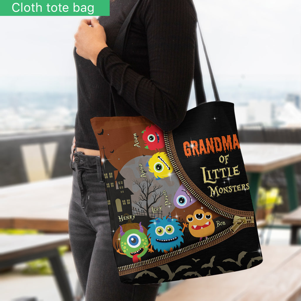 Grandma Of Little Monsters - Personalized Grandma Tote Bag