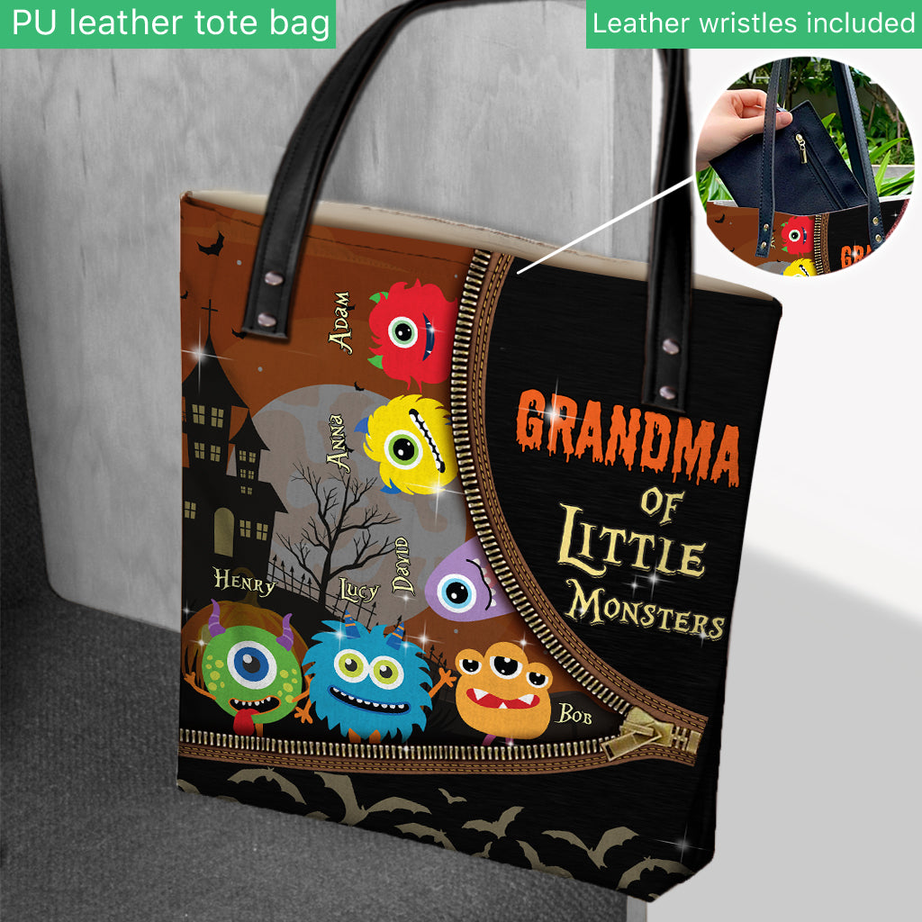 Grandma Of Little Monsters - Personalized Grandma Tote Bag