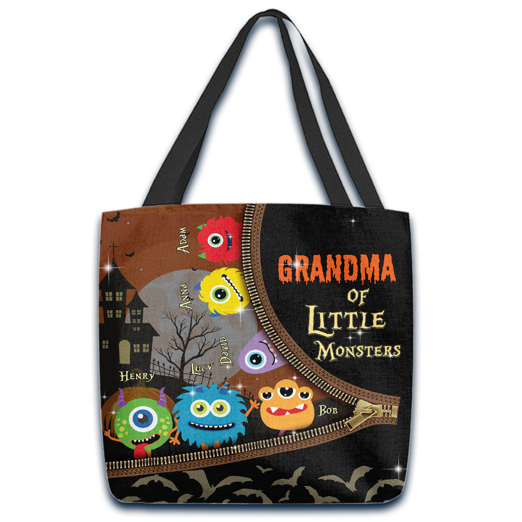 Grandma Of Little Monsters - Personalized Grandma Tote Bag