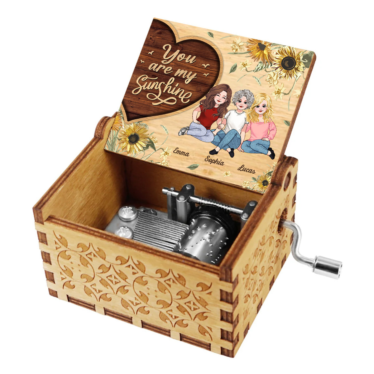 How Much You Mean - Gift for mom, grandma - Personalized Hand Crank Music Box