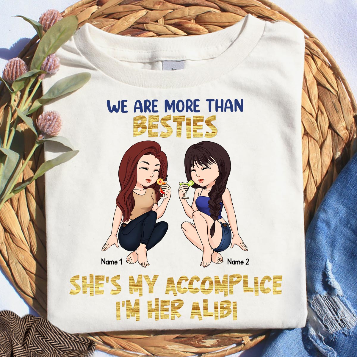 Beste Freundinnen sind die Schwestern, die wir uns selbst aussuchen – Geschenk für die beste Freundin – Personalisiertes T-Shirt und Hoodie