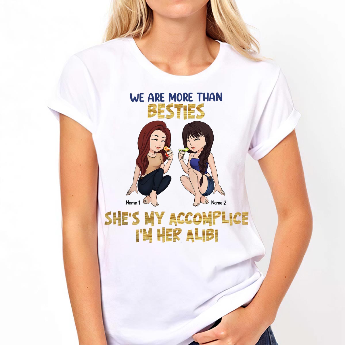 Beste Freundinnen sind die Schwestern, die wir uns selbst aussuchen – Geschenk für die beste Freundin – Personalisiertes T-Shirt und Hoodie