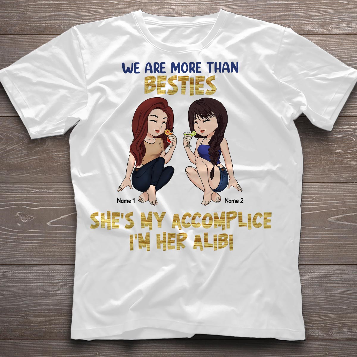 Beste Freundinnen sind die Schwestern, die wir uns selbst aussuchen – Geschenk für die beste Freundin – Personalisiertes T-Shirt und Hoodie