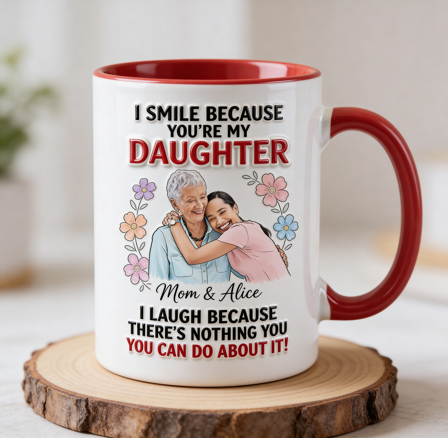 Daughter Gift Idea - Personalized Daughter Set Accent Mug with Acrylic Stirrers
