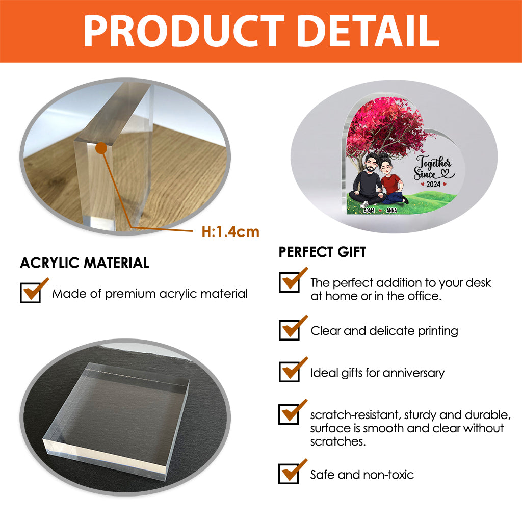 Together Since - Personalized Couple Custom Shaped Acrylic Plaque