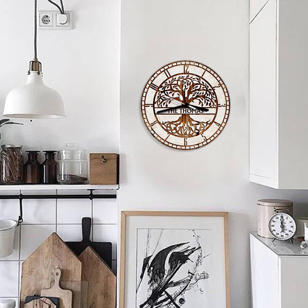 Where Life Begins And Love Never Ends - Personalized Family Wall Clock