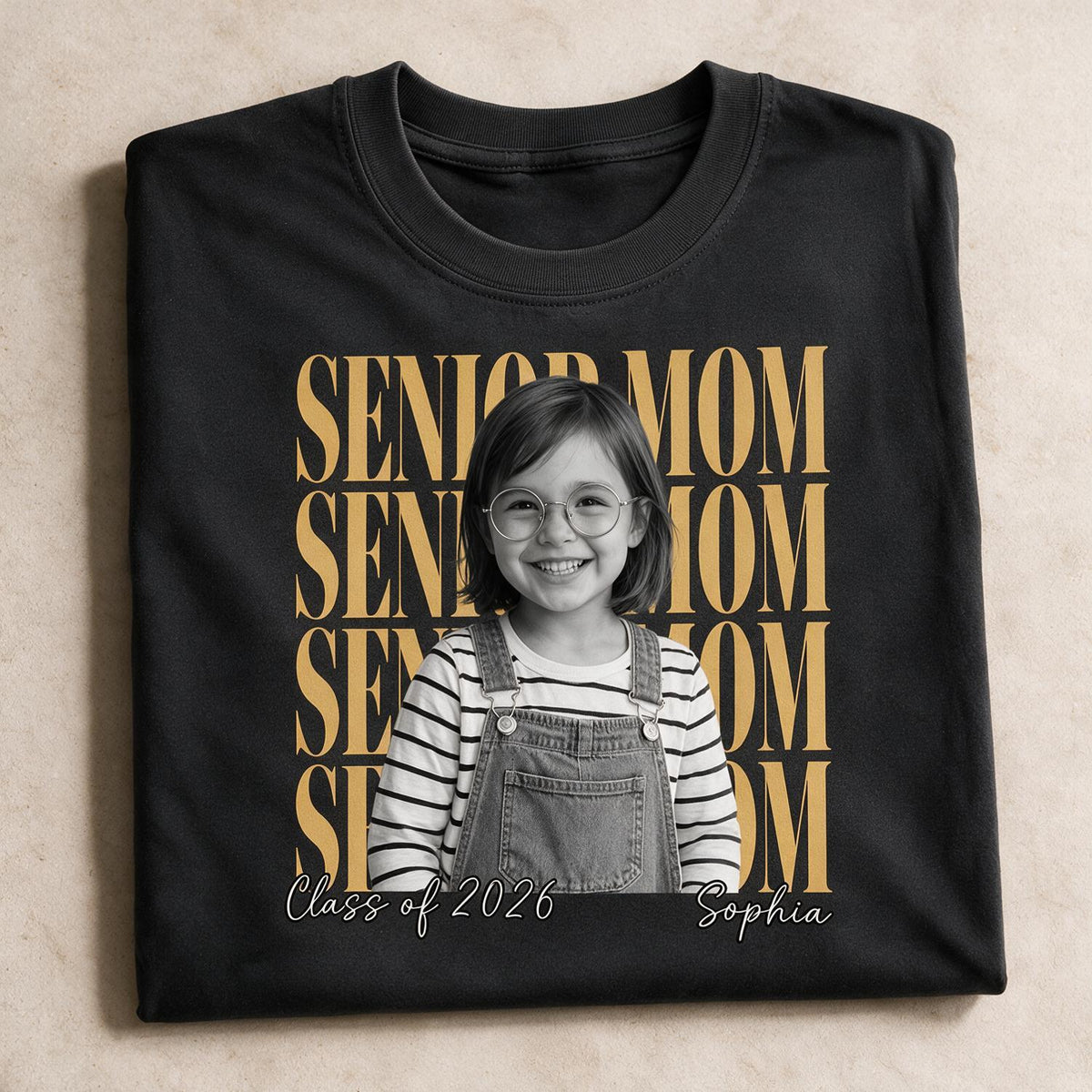 Custom Vintage Photo Senior Mom Shirt | Personalized Class of 2026 Graduation Gift for Proud Mother