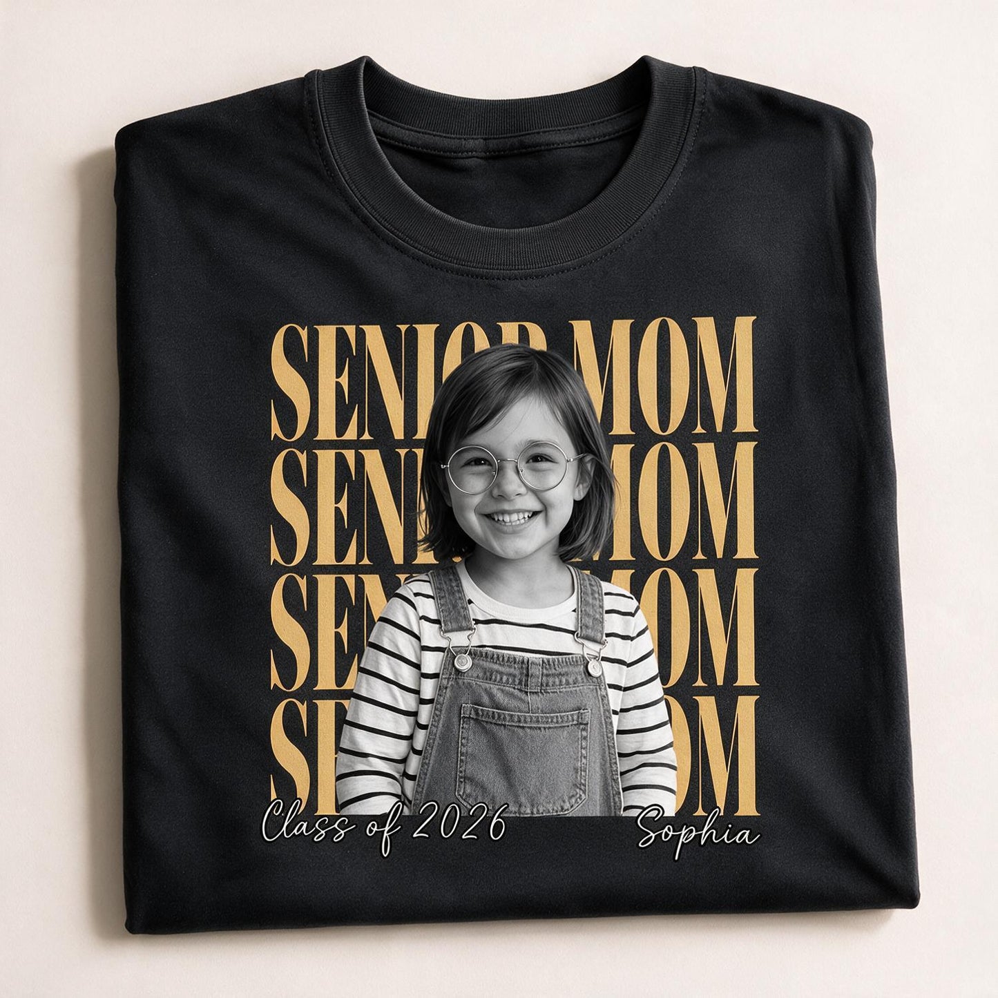 Custom Vintage Photo Senior Mom Shirt | Personalized Class of 2026 Graduation Gift for Proud Mother