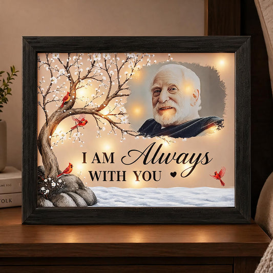 Boîte à Ombre LED Personnalisée Cardinal - Je Suis Toujours Avec Vous Cadeau de Sympathie