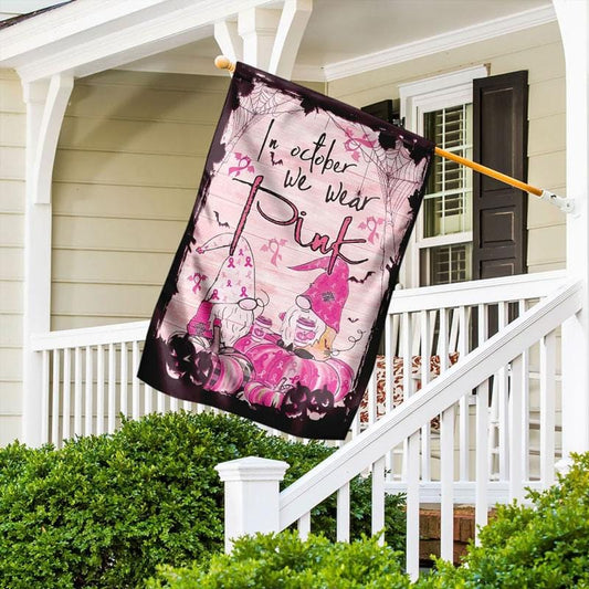 Im Oktober tragen wir rosa Kürbiszwerge – Hausflagge zur Sensibilisierung für Brustkrebs 0822