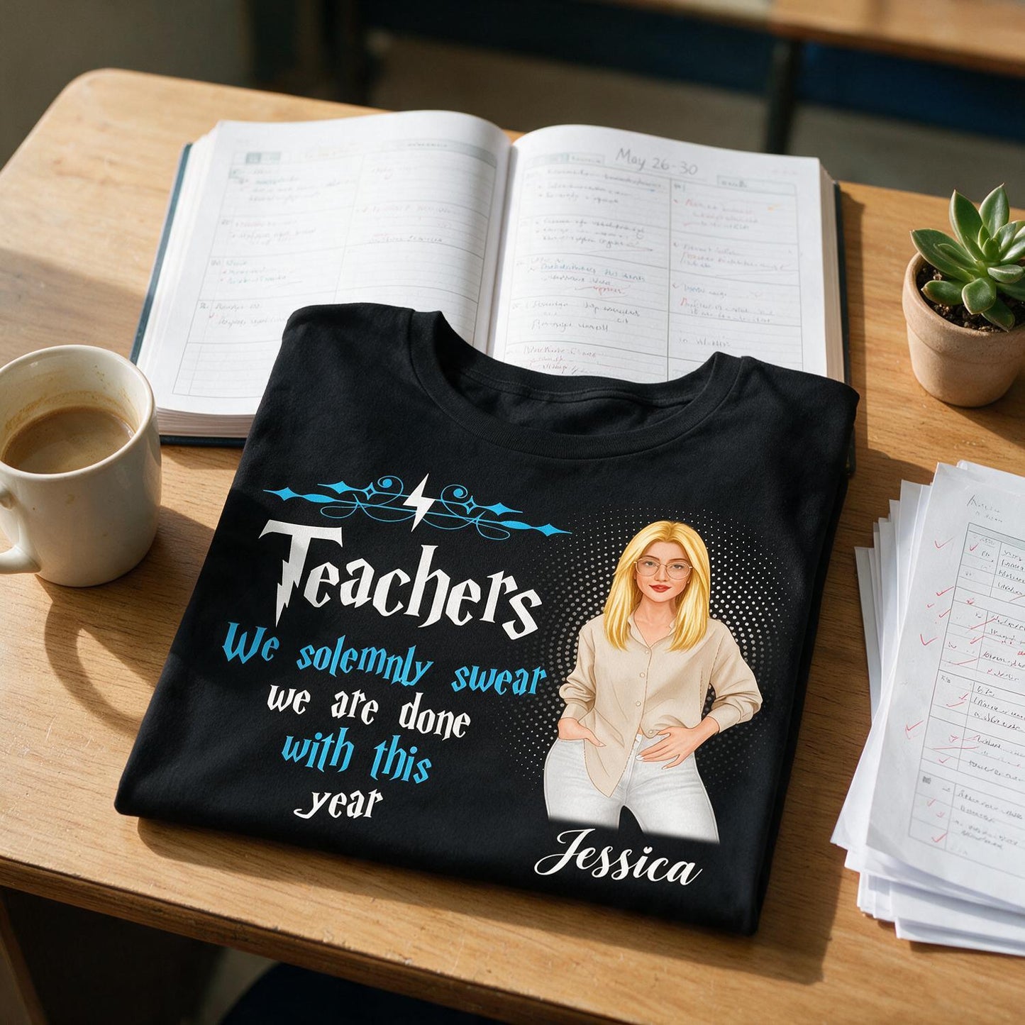 Personalized Last Day Of School Teacher Shirt, Custom Done With This Year Teacher Appreciation Gift