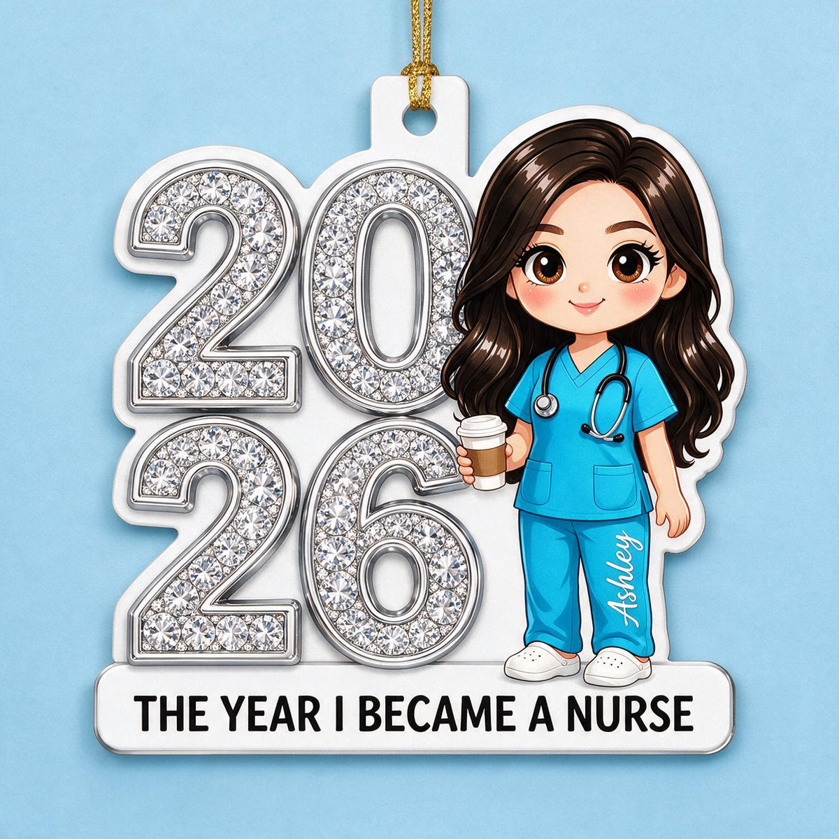 2026 The Year I Became A Nurse Personalized Acrylic Ornament - Custom Name Nurse Graduation Gift, Healthcare Worker Milestone Keepsake Christmas Decor