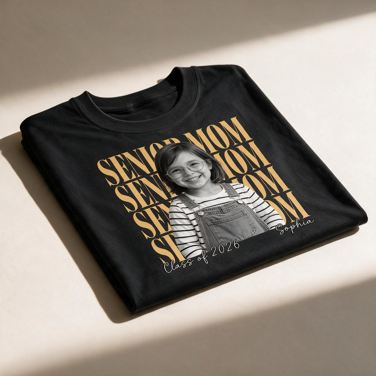 Custom Vintage Photo Senior Mom Shirt | Personalized Class of 2026 Graduation Gift for Proud Mother
