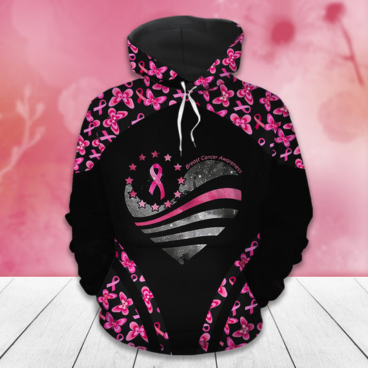 T-shirt et sweat à capuche « Tortue marine en octobre, on porte du rose » - Sensibilisation au cancer du sein (0822)