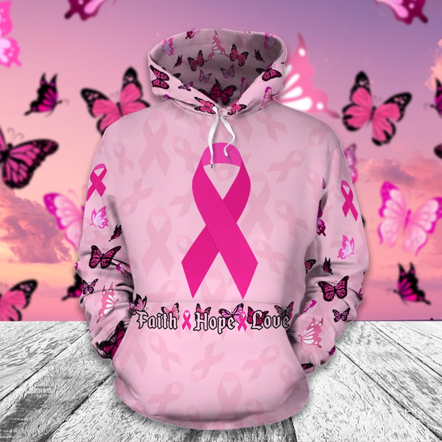 Glaube, Hoffnung, Liebe – T-Shirt und Hoodie zur Sensibilisierung für Brustkrebs 0822
