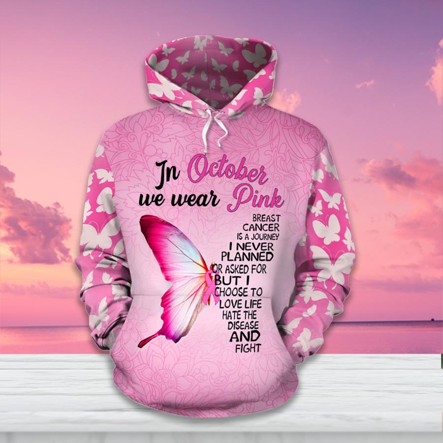 En octobre, on porte du rose - T-shirt et sweat à capuche pour la sensibilisation au cancer du sein 0822