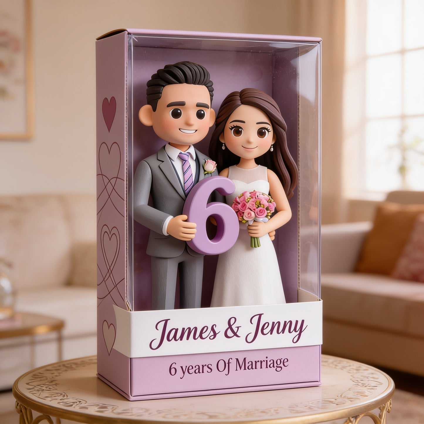 Custom Any Photo 6th Wedding Anniversary Latin Couple Acrylic Plaque – Personalized Names & Years Iron Anniversary Keepsake Decor