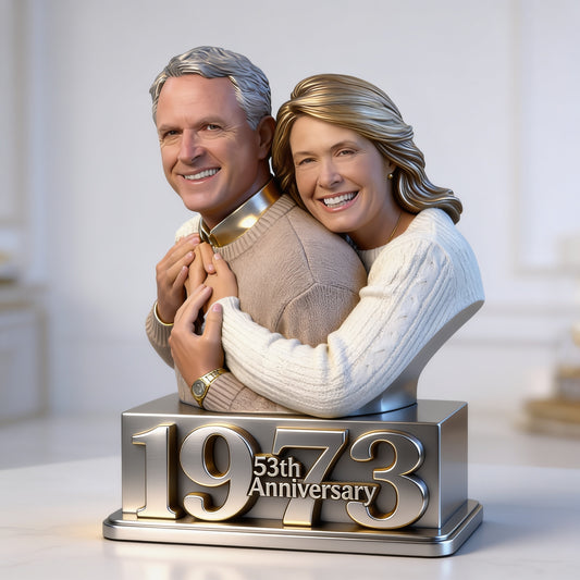 Joyeux Anniversaire Je T'aime - Plaque Acrylique Personnalisée en Forme de Couple