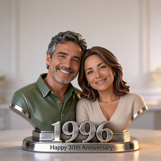 Joyeux Anniversaire Je T'aime - Plaque Acrylique Personnalisée en Forme de Couple