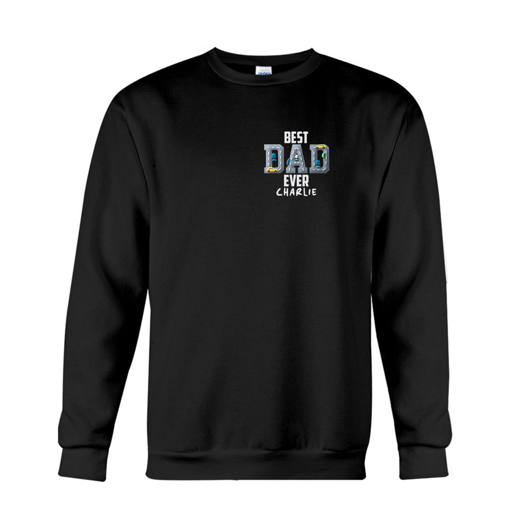 Car Road On Dad's Back - Personalized Father T-shirt And Hoodie