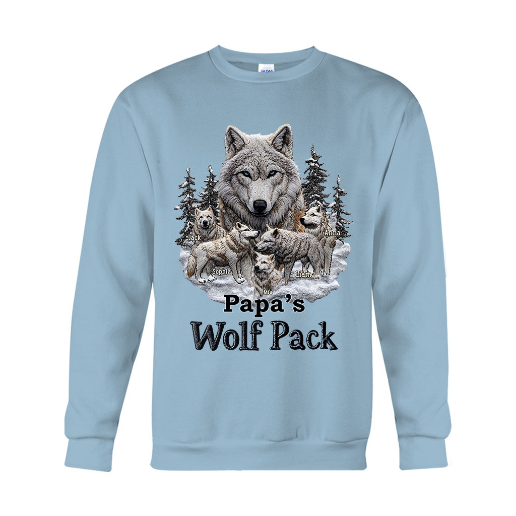 Papa's Wolf Pack - Personalized Father T-shirt And Hoodie