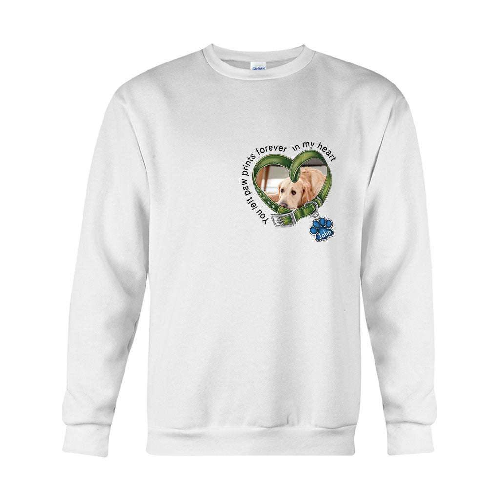 Tu as laissé des empreintes de pattes à jamais dans mon cœur - T-shirt et sweat à capuche personnalisés pour chien