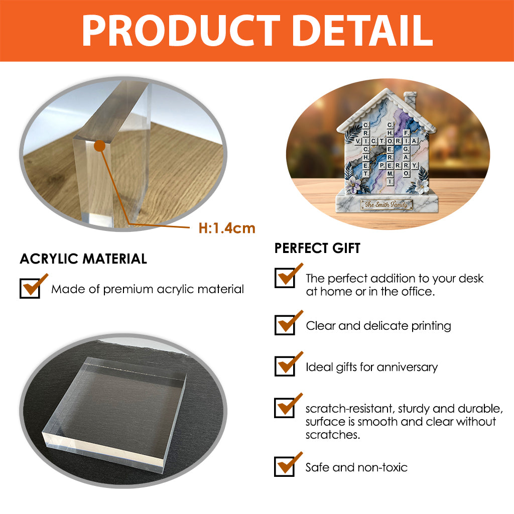 Merry Christmas - Personalized Family Custom Shaped Acrylic Plaque