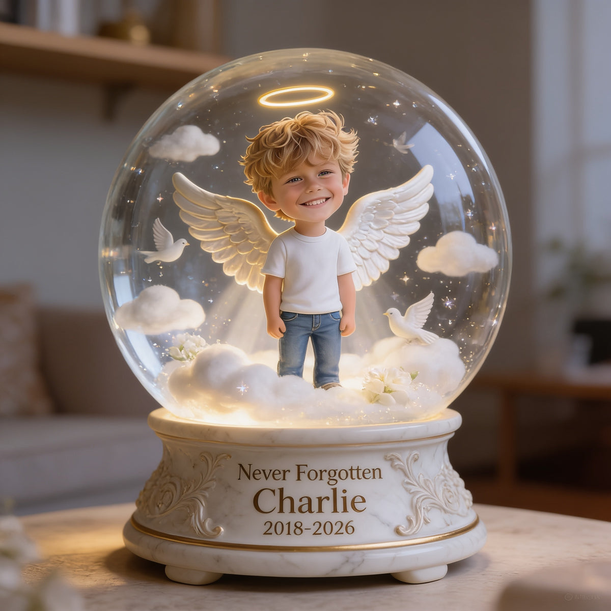 Personalisierte Gedenktafel für Jungen - Acryl-Sympathie-Geschenk