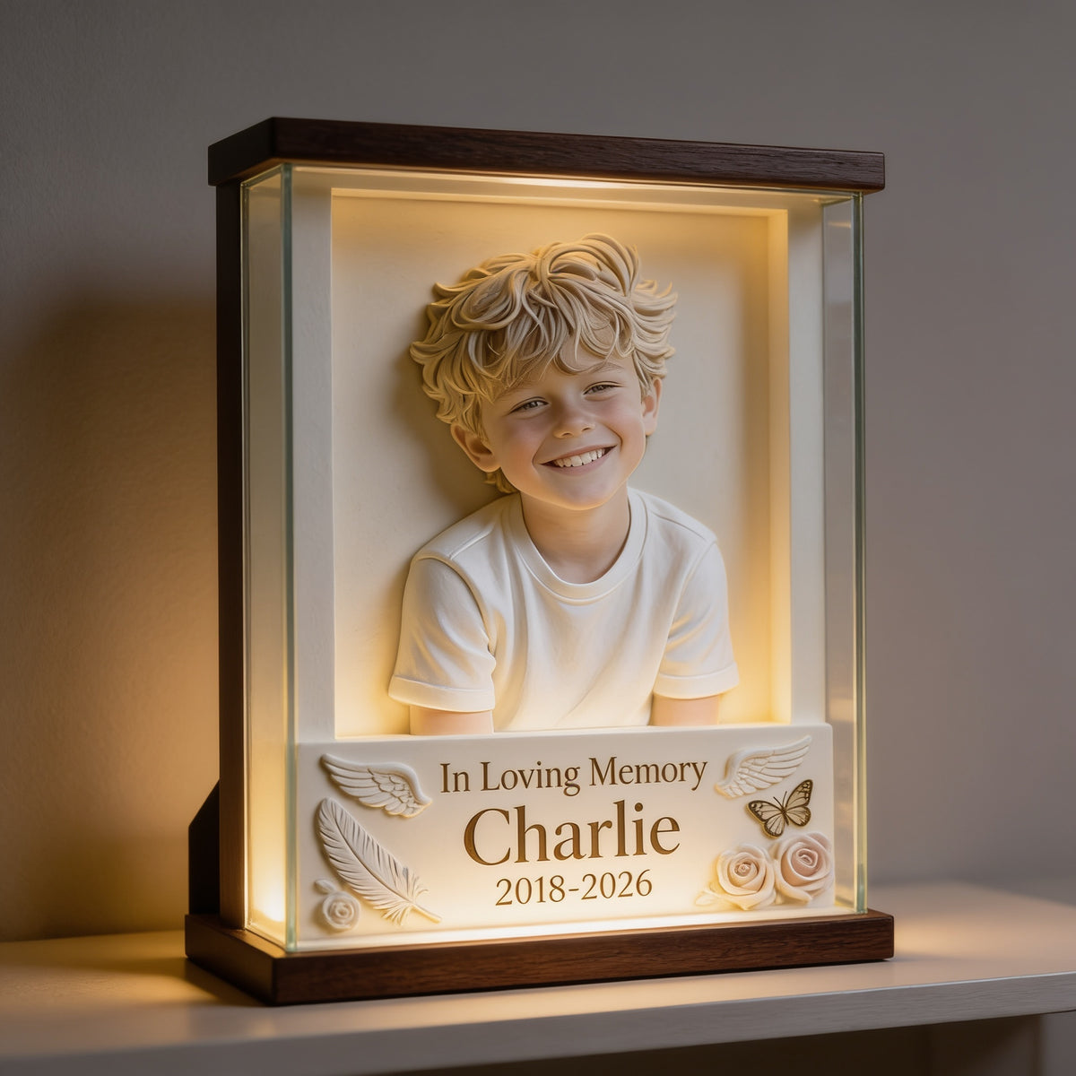 Plaque en Acrylique Personnalisée en Mémoire d'un Petit Garçon