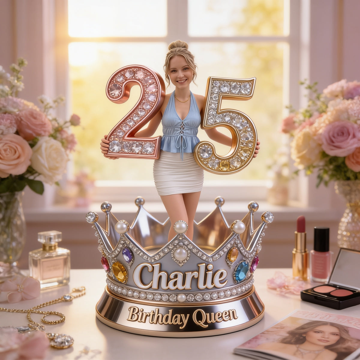Personalized 25th Birthday Woman Birthday Queen Custom Acrylic Plaque