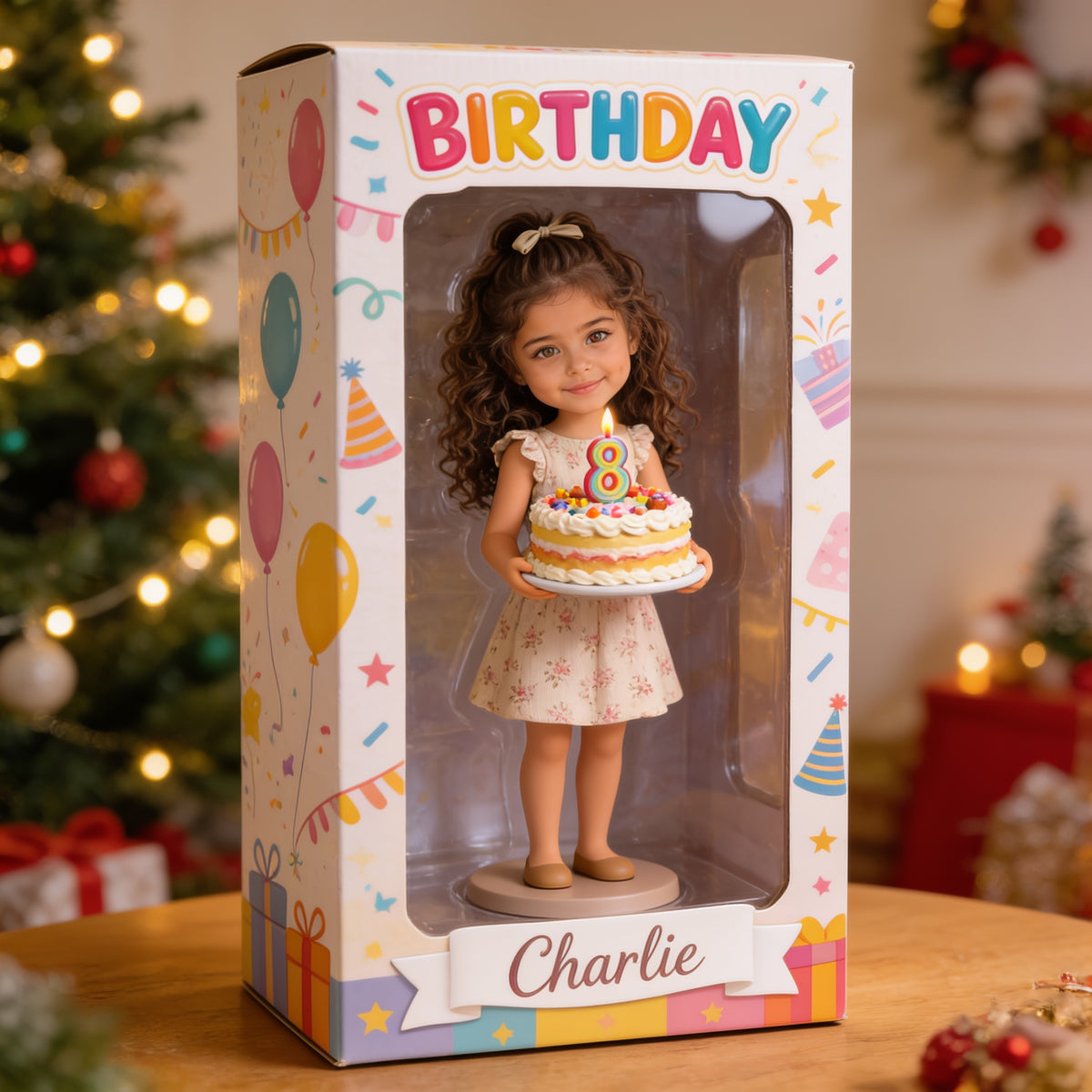 Personalized 8th Birthday Latina Little Girl Acrylic Display Box Keepsake Gift