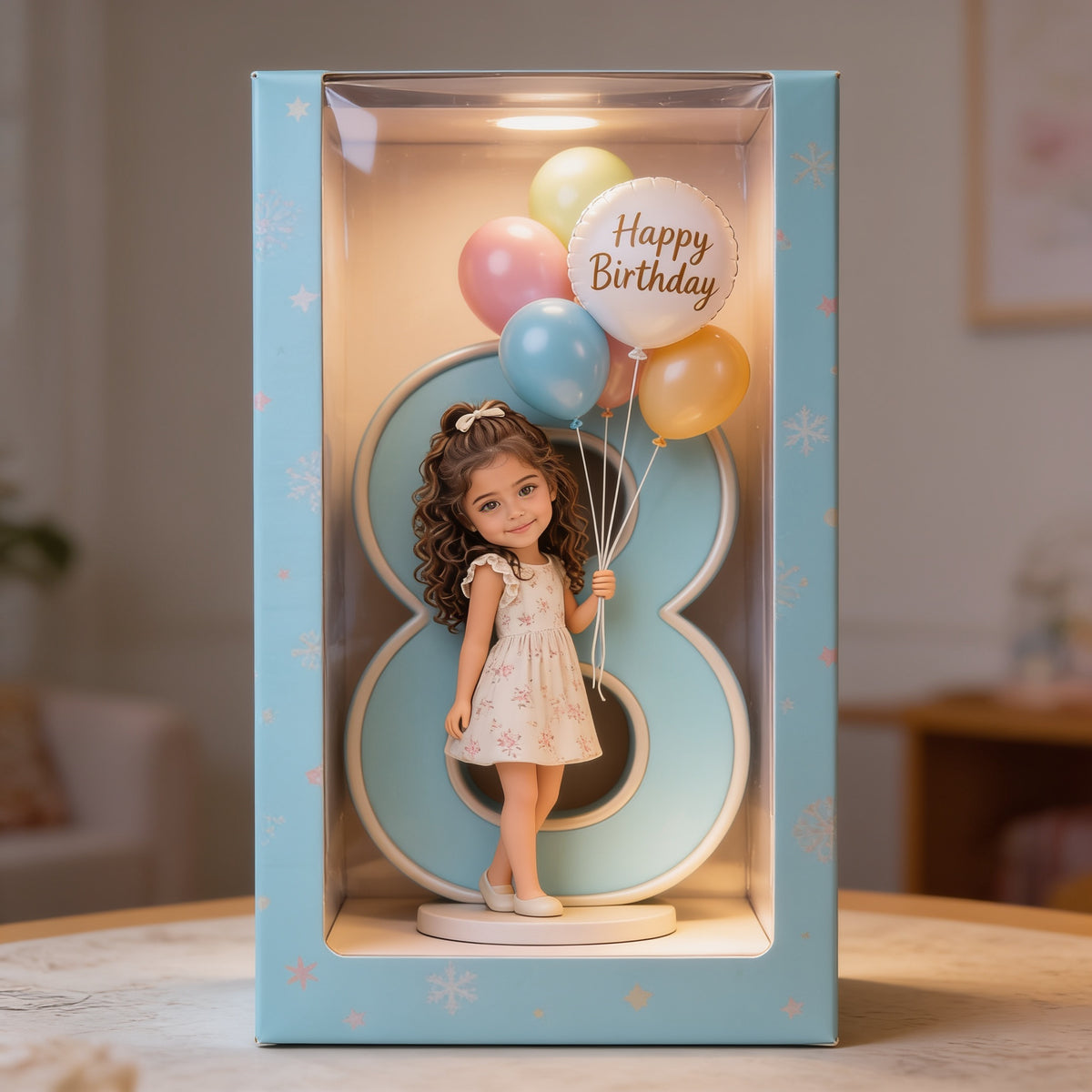 Personalized 8th Birthday Latina Little Girl Acrylic Display Box Gift for Daughter Granddaughter Niece